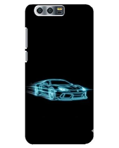 Чехол для Huawei Honor 9 (Glory 9, STF) с картинкой «Неоновый контур Lamborghini»