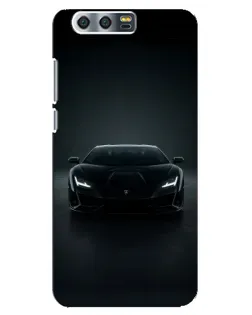 Чехол для Huawei Honor 9 (Glory 9, STF) с картинкой «Черный Lamborghini Aventador»
