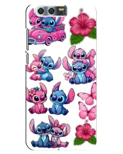 Чехол для Huawei Honor 9 (Glory 9, STF) с картинкой «Стикеры Stitch и Angel»