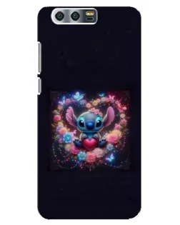 Чехол для Huawei Honor 9 (Glory 9, STF) с картинкой «Stitch в цветах»
