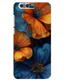 Чохол для Huawei Honor 9 (Glory 9, STF) з картинкою «Яскрава синьо-помаранчева флора»