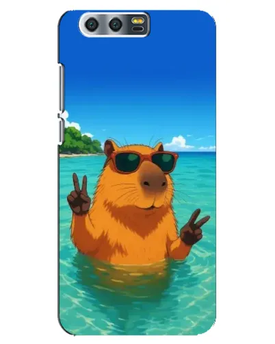 Чехол для Huawei Honor 9 (Glory 9, STF) с картинкой «Морская капибара»