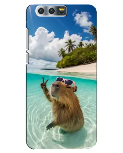 Чехол для Huawei Honor 9 (Glory 9, STF) с картинкой «Капибара на море»