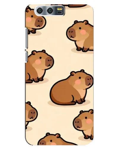 Чехол для Huawei Honor 9 (Glory 9, STF) с картинкой «Паттерн милых капибар»