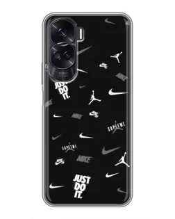 Чехол для Huawei Honor 90 Lite с картинкой «Nike Black Pattern»