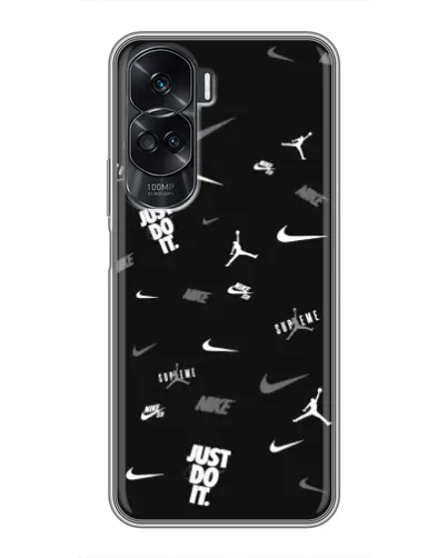 Чехол для Huawei Honor 90 Lite с картинкой «Nike Black Pattern»