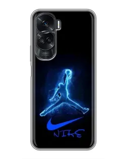 Чехол для Huawei Honor 90 Lite с картинкой «Jordan Neon Blue»