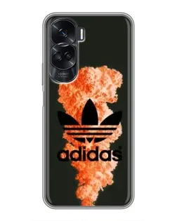 Чехол для Huawei Honor 90 Lite с картинкой «Оранжевый дым Adidas»
