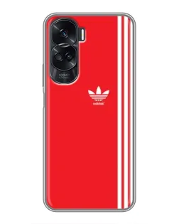 Чехол для Huawei Honor 90 Lite с картинкой «Красный минимализм Adidas»