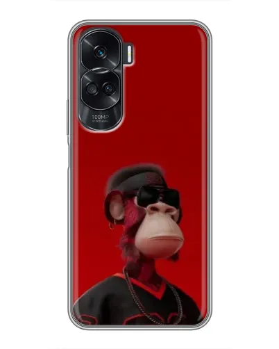 Чехол для Huawei Honor 90 Lite с картинкой «Bored Ape в красном»