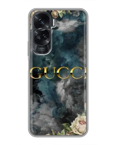 Чехол для Huawei Honor 90 Lite с картинкой «Абстрактные цветы Gucci»