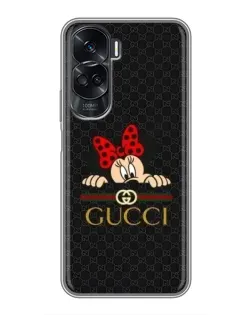 Чехол для Huawei Honor 90 Lite с картинкой «Минни Маус Gucci — черный»