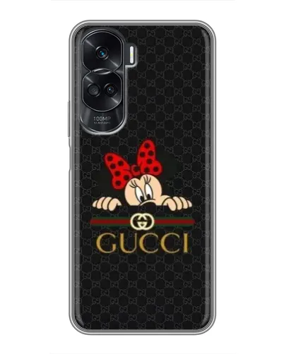 Чехол для Huawei Honor 90 Lite с картинкой «Минни Маус Gucci — черный»