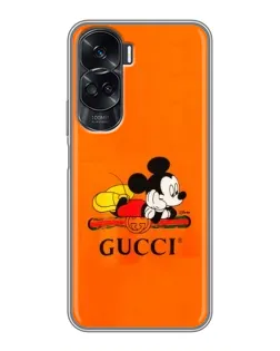 Чехол для Huawei Honor 90 Lite с картинкой «Микки Маус Gucci — оранж»