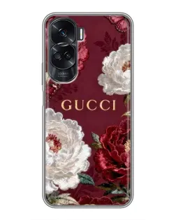Чехол для Huawei Honor 90 Lite с картинкой «Gucci — бордовые розы»