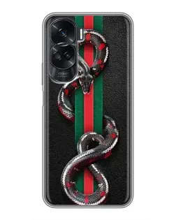 Чехол для Huawei Honor 90 Lite с картинкой «Gucci — змея на полосе»