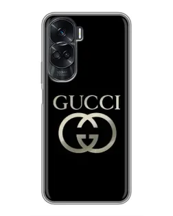 Чехол для Huawei Honor 90 Lite с картинкой «Gucci — золото на черном»