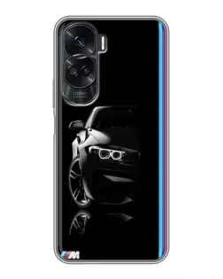 Чехол для Huawei Honor 90 Lite с картинкой «Силуэт BMW в темноте»