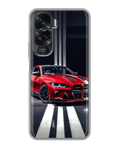 Чехол для Huawei Honor 90 Lite с картинкой «Красная BMW на дороге»