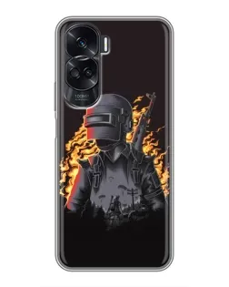 Чохол для Huawei Honor 90 Lite з картинкою «PUBG — вогняний силует»