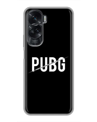 Чехол для Huawei Honor 90 Lite с картинкой «PUBG — белый логотип» Чехол для Huawei Honor 90 Lite с картинкой «PUBG — белый логотип»