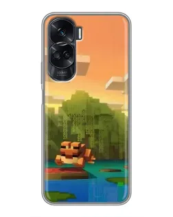 Чехол для Huawei Honor 90 Lite с картинкой «Майнкрафт закат солнца»
