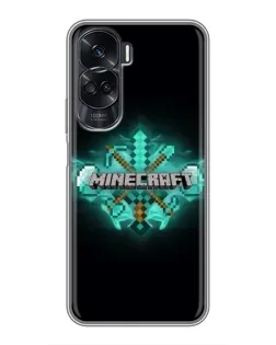 Чехол для Huawei Honor 90 Lite с картинкой «Minecraft Diamond лого»
