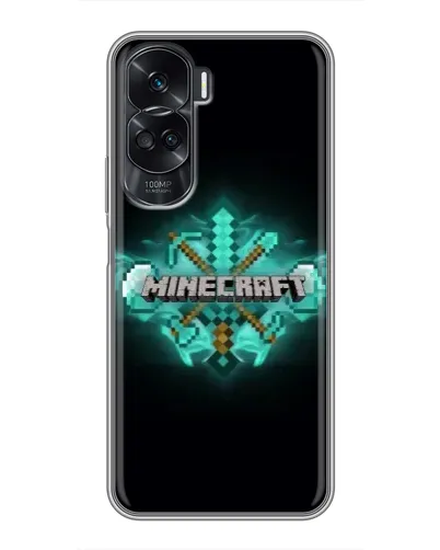 Чехол для Huawei Honor 90 Lite с картинкой «Minecraft Diamond лого» Чехол для Huawei Honor 90 Lite с картинкой «Minecraft Diamond лого»