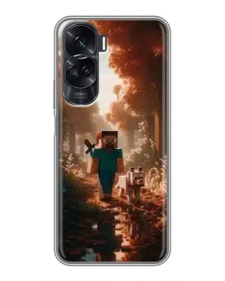 Чехол для Huawei Honor 90 Lite с картинкой «Стив в лесу»