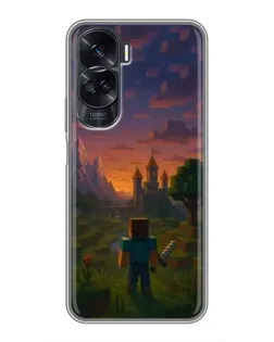 Чехол для Huawei Honor 90 Lite с картинкой «Стив у башни»