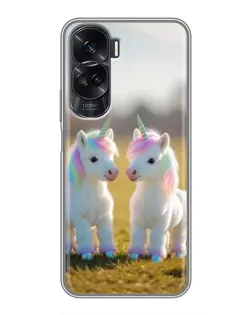 Чехол для Huawei Honor 90 Lite с картинкой «Пара единорогов»