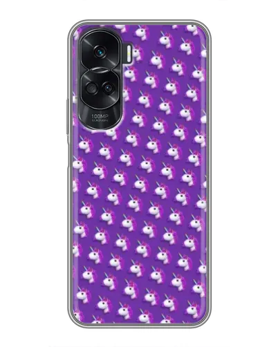 Чехол для Huawei Honor 90 Lite с картинкой «Единороги на фиолетовом»