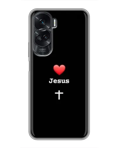Чехол для Huawei Honor 90 Lite с картинкой «Сердце - Jesus»