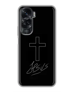 Чохол для Huawei Honor 90 Lite з картинкою «Графічний хрест Jesus»