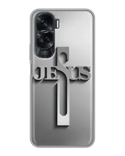 Чохол для Huawei Honor 90 Lite з картинкою «Металевий хрест Jesus»