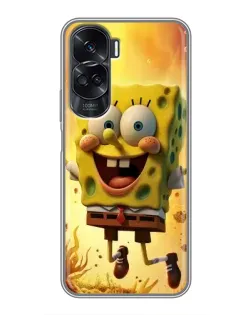Чехол для Huawei Honor 90 Lite с картинкой «Губка Боб прыгает»