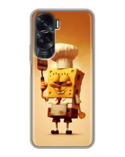 Чехол для Huawei Honor 90 Lite с картинкой «Губка Боб повар»