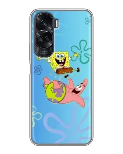 Чехол для Huawei Honor 90 Lite с картинкой «Спанч Боб и Патрик»