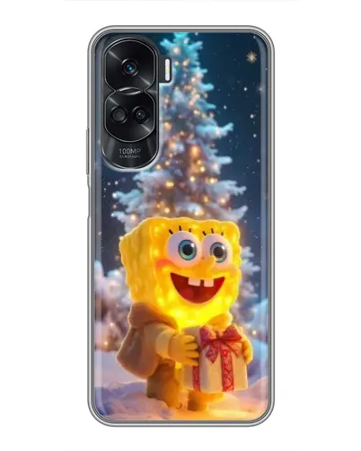 Чехол для Huawei Honor 90 Lite с картинкой «Рождественский Спанч Боб»