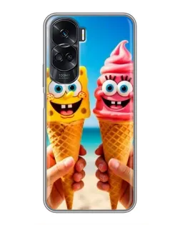 Чехол для Huawei Honor 90 Lite с картинкой «Спанч Боб мороженое»