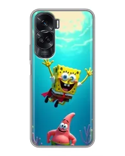 Чехол для Huawei Honor 90 Lite с картинкой «Спанч Боб под водой»