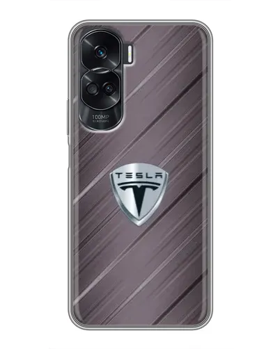 Чехол для Huawei Honor 90 Lite с картинкой «Металлическая текстура Tesla»
