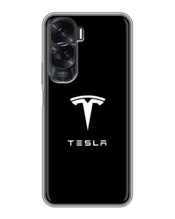 Чехол для Huawei Honor 90 Lite с картинкой «Tesla White Logo»