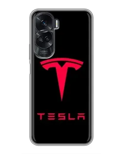 Чехол для Huawei Honor 90 Lite с картинкой «Tesla Red Logo»