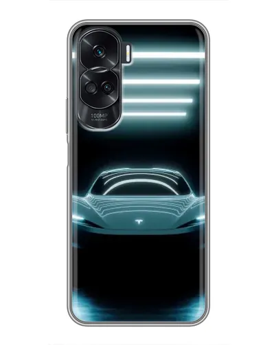 Чехол для Huawei Honor 90 Lite с картинкой «Tesla в неоне»