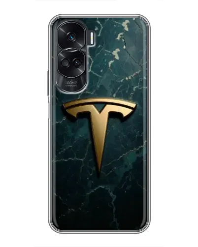 Чехол для Huawei Honor 90 Lite с картинкой «Мраморная Tesla Gold»