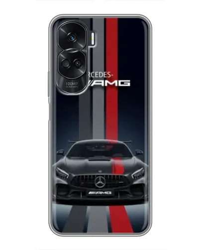 Чехол для Huawei Honor 90 Lite с картинкой «Mercedes — белый карбон»