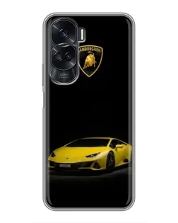 Чехол для Huawei Honor 90 Lite с картинкой «Lamborghini желтый акцент»