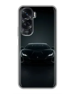 Чехол для Huawei Honor 90 Lite с картинкой «Черный Lamborghini Aventador»
