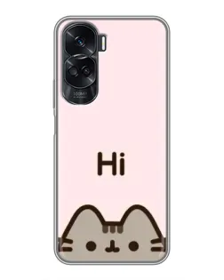 Чехол для Huawei Honor 90 Lite с картинкой «Пушин говорит Hi»